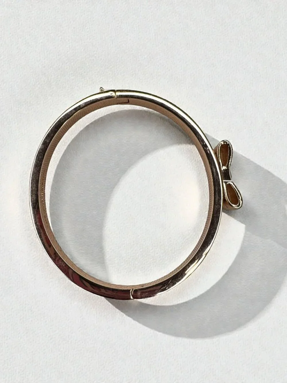 Kate Spade New York Crystal Ready Set Bow Rose Gold Tone Bangle Bracelet - Picture 6 of 13